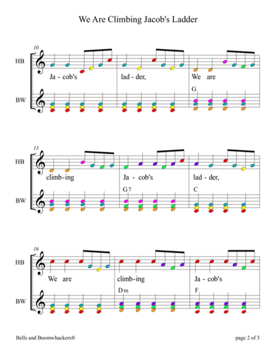 We Are Climbing Jacob's Ladder (for 8-note Bells and Boomwhackers with Black and White Notes) image number null