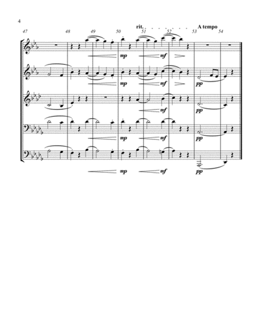 Moonlight Sonata, 2nd Movement in Db Major (original key) for Brass Quintet image number null