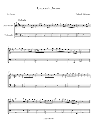 Book cover for Carolan's Dream Clarinet and Cello Sheet Music Turlough'o Carolan