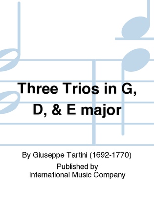 Book cover for Three Trios In G, D, & E Major
