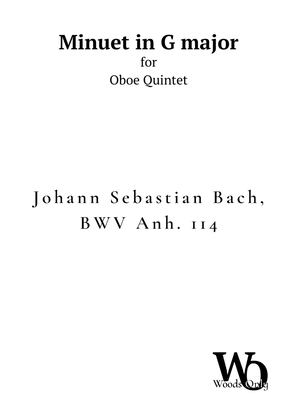 Book cover for Minuet in G major by Bach for Oboe Quintet