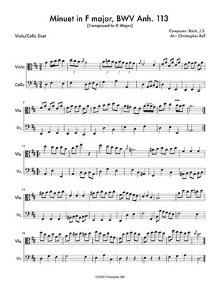Book cover for Minuet in F Major (Viola/Cello Duet)