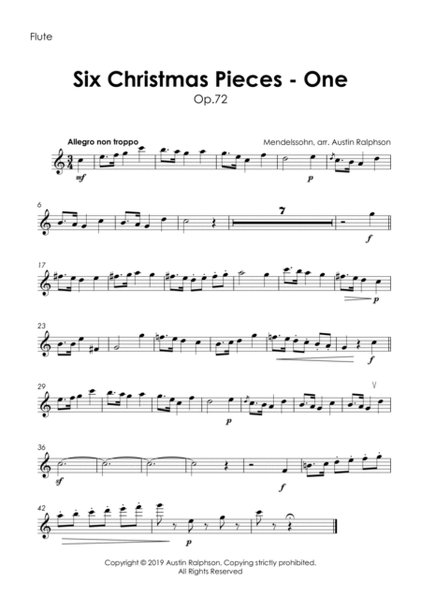 Six Christmas Pieces (Sechs Kinderstücke für das Pianoforte) Op.72: Number 1 of 6 - wind quintet image number null
