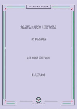 Book cover for Mario-Santa Lucia Luntana in D Major