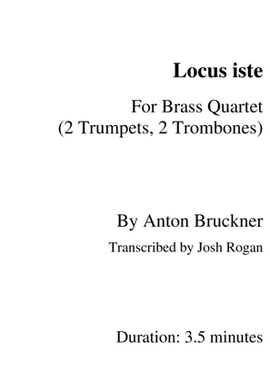 Book cover for Bruckner Locus Iste- For Brass Quartet, arr. Josh Rogan