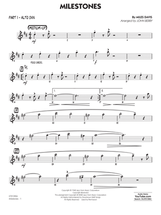 Book cover for Milestones (arr. John Berry) - Part 1 - Eb Alto Sax