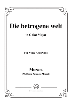 Mozart-Die betrogene welt,in G flat Major,for Voice and Piano