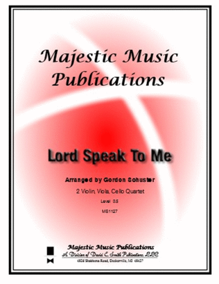 Book cover for Lord Speak To Me