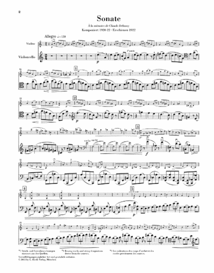 Sonata for Violin and Violoncello