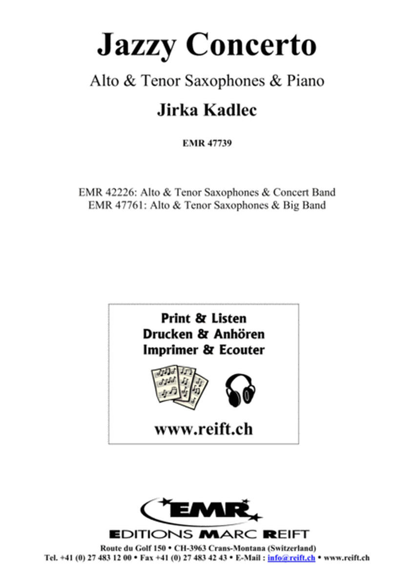 Jazzy Concerto by Jirka Kadlec Tenor Saxophone - Sheet Music