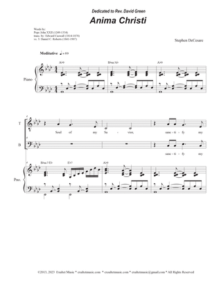 Anima Christi (Duet for Tenor and Bass solo)