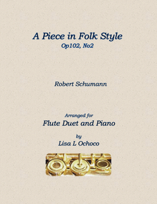 Book cover for A Piece in Folk Style for Flute Duet and Piano