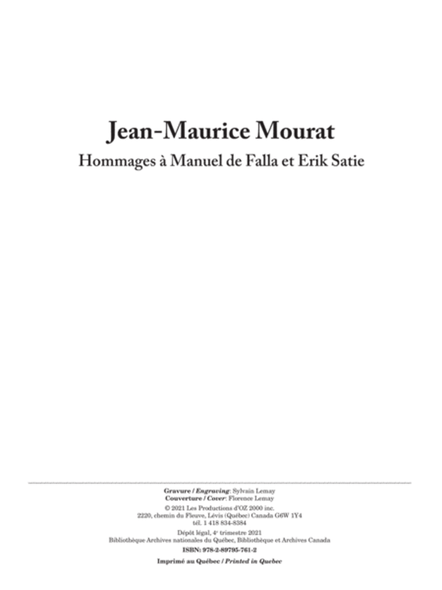 Hommages à Manuel de Falla et Erik Satie