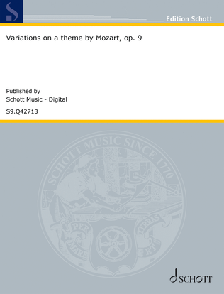 Book cover for Variations on a theme by Mozart, op. 9