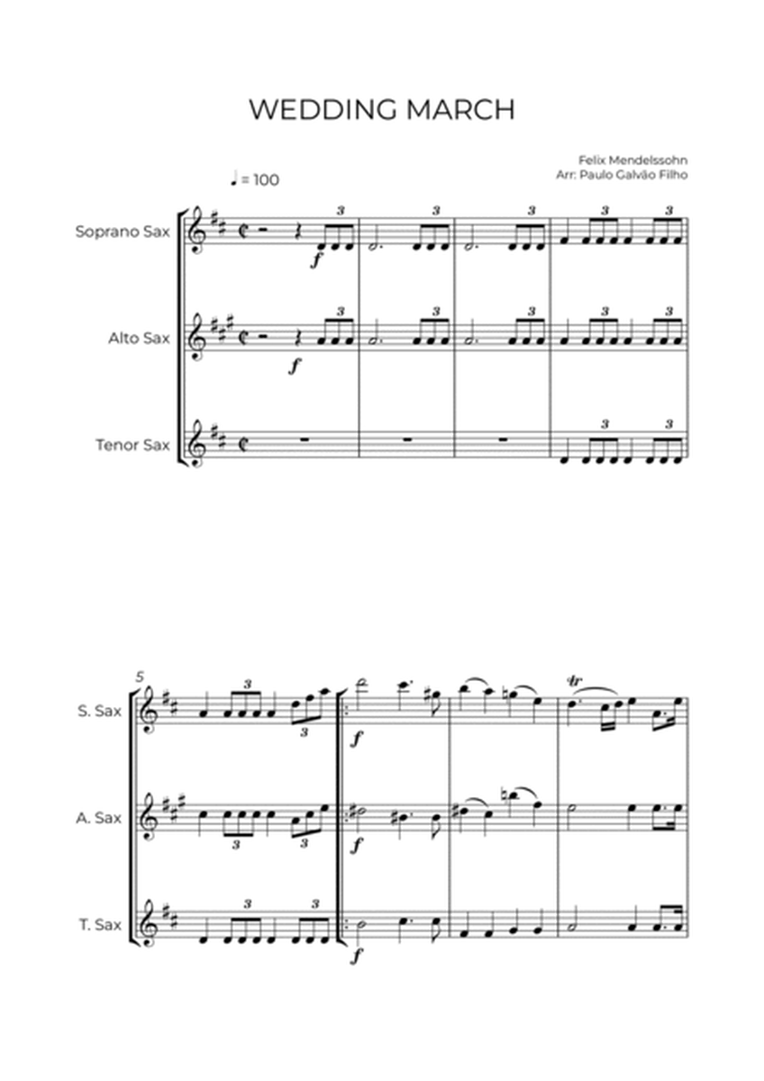 WEDDING MARCH - MENDELSSOHN - SAX TRIO (SOPR, ALTO & TENOR) image number null