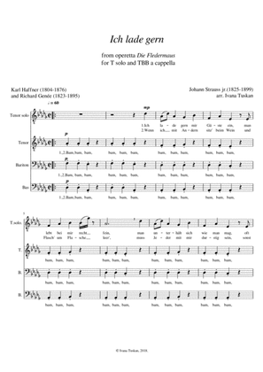 Book cover for Orlofsky's aria (Die Fledermaus) TTBB a cappella, german text