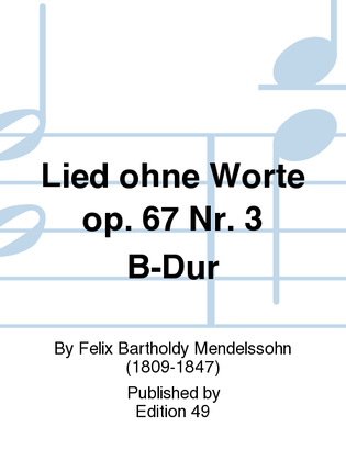 Book cover for Lied ohne Worte op. 67 Nr. 3 B-Dur