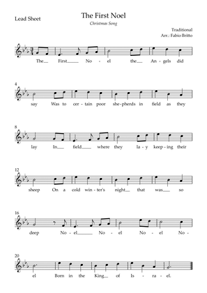 Book cover for The First Noel (Christmas Song) Lead Sheet in Eb Major.