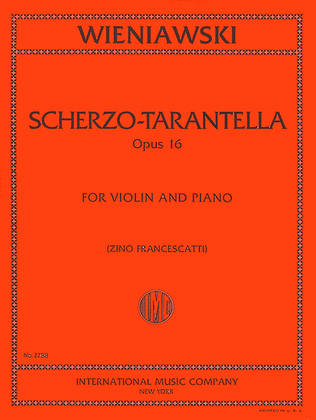 Book cover for Scherzo-Tarantella, Opus 16