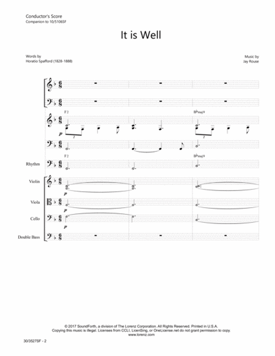 It is Well - Instrumental Ensemble Score and Parts