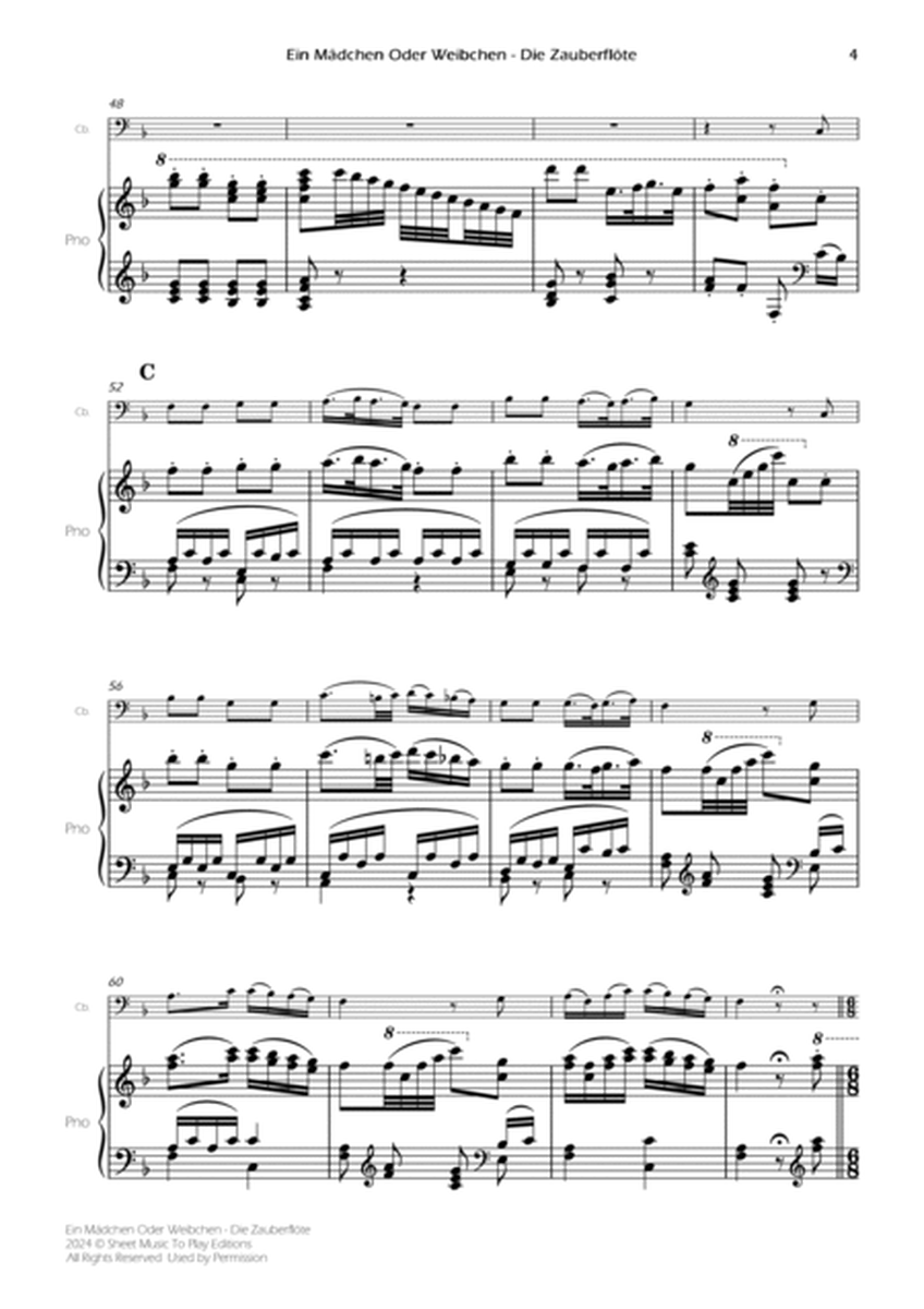 Ein Mädchen Oder Weibchen - Contrabass and Piano (Full Score and Parts) image number null