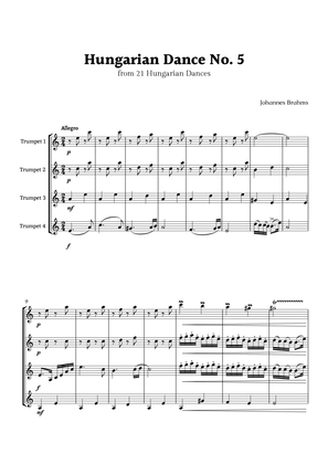 Hungarian Dance No. 5 by Brahms for Trumpet Quartet