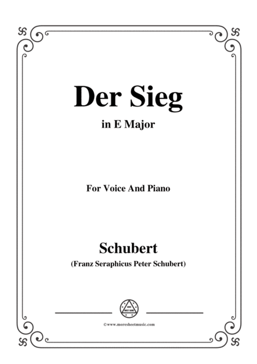 Schubert-Der Sieg,in E Major,for Voice&Piano image number null