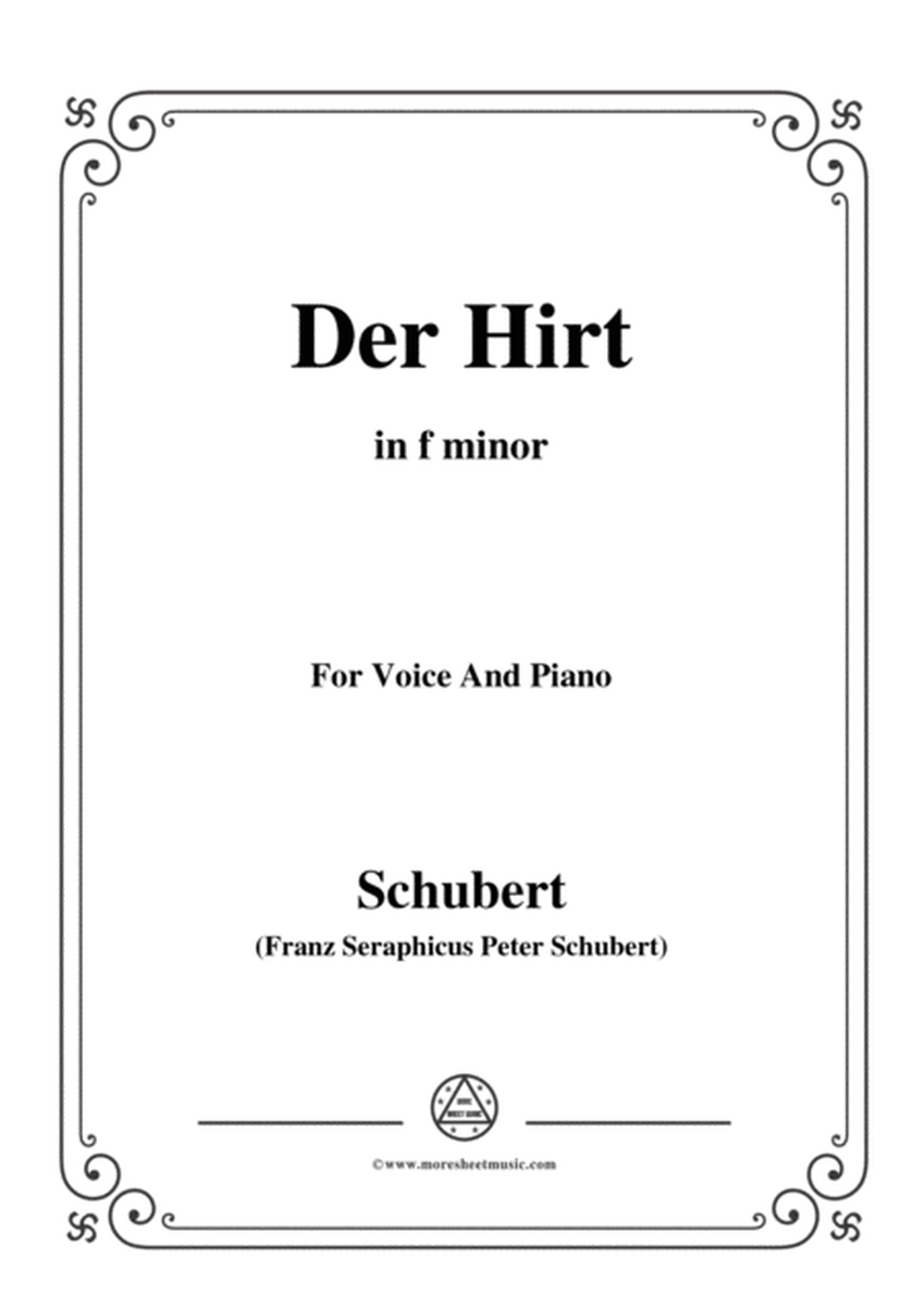Schubert-Der Hirt,in f minor,D.490,for Voice and Piano image number null