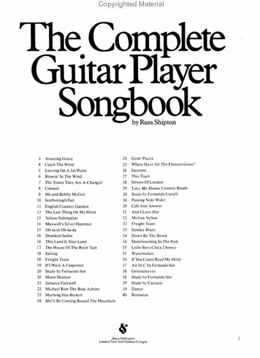 The Complete Guitar Player Songbook Omnibus Edition