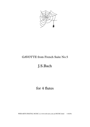 Book cover for GAVOTTE from French Suite No.5 for 4 flutes - BACH