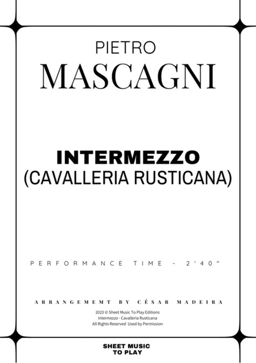 Intermezzo from Cavalleria Rusticana - Contrabass and Piano (Full Score and Parts) image number null