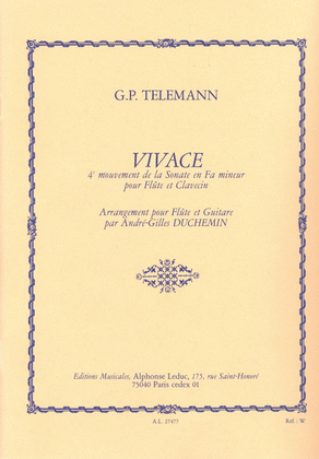 Book cover for Vivace In F Minor (flute & Guitar)