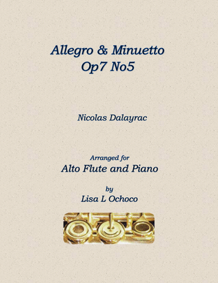 Book cover for Allegro & Minuetto Op7 No5 for Alto Flute and Piano