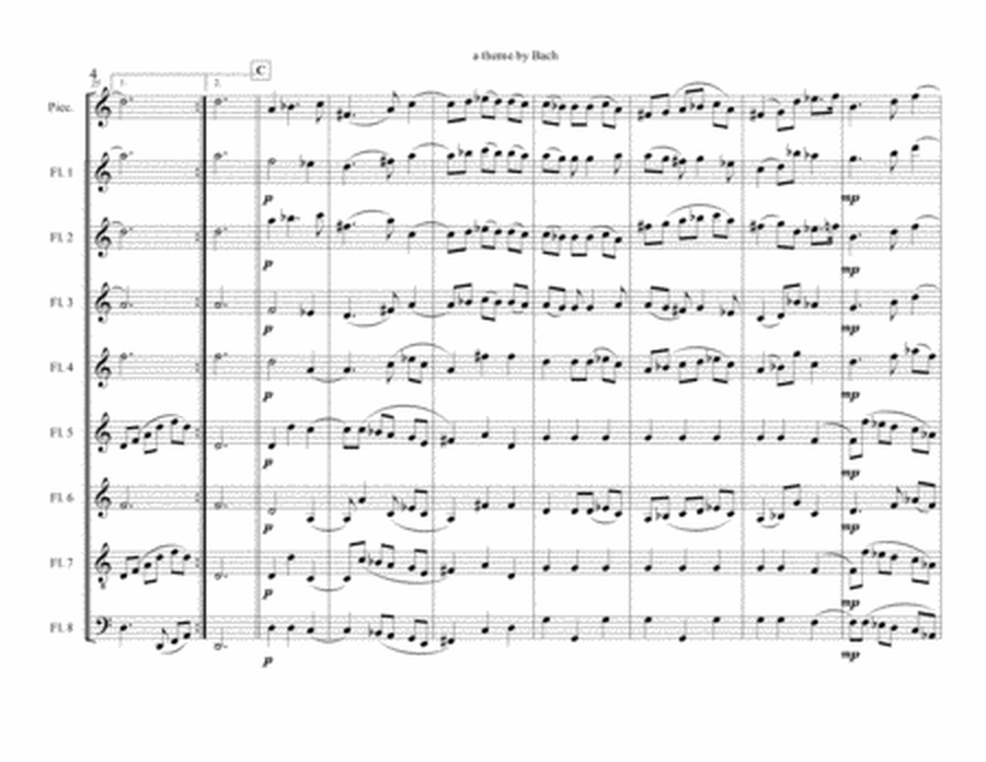 a Theme by Bach ( excerpt from St. Matthew's Passion ) for flute choir / ensemble image number null