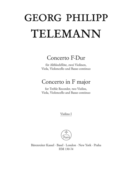 Concerto for Treble Recorder, Strings and Basso continuo