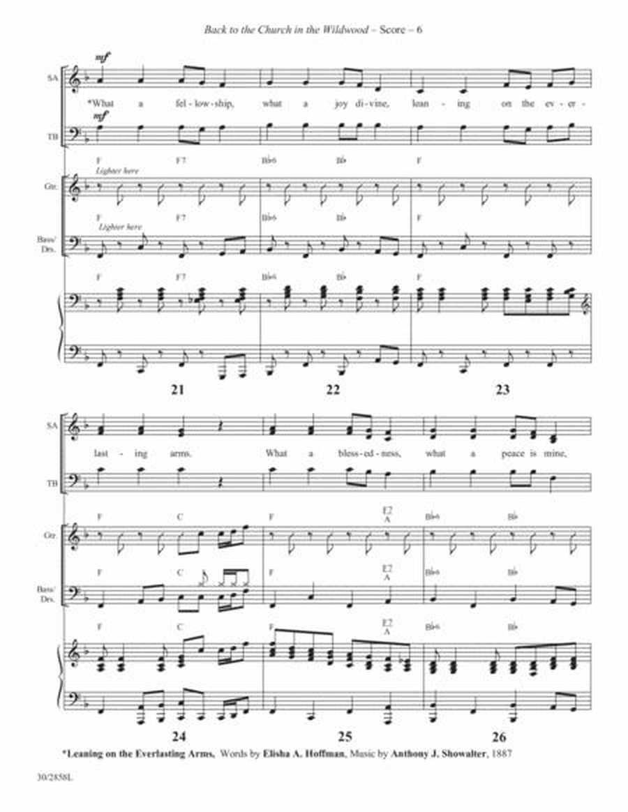 Back to the Church in the Wildwood - Rhythm Score and Parts