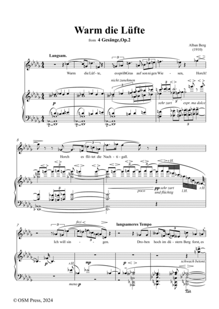 Alban Berg-Warm die Lüfte(1910),in D flat Major,Op.2 No.4 image number null