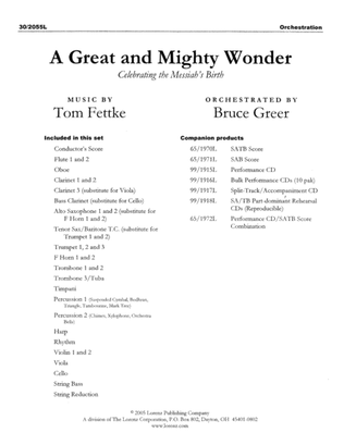 Book cover for A Great and Mighty Wonder - Orchestral Full Score and Parts