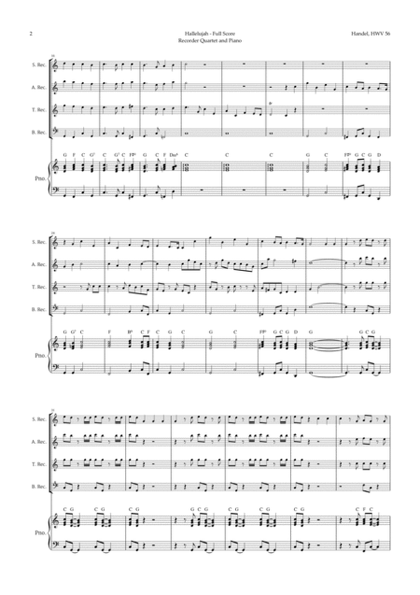 Hallelujah by Handel for Recorder Quartet and Piano image number null