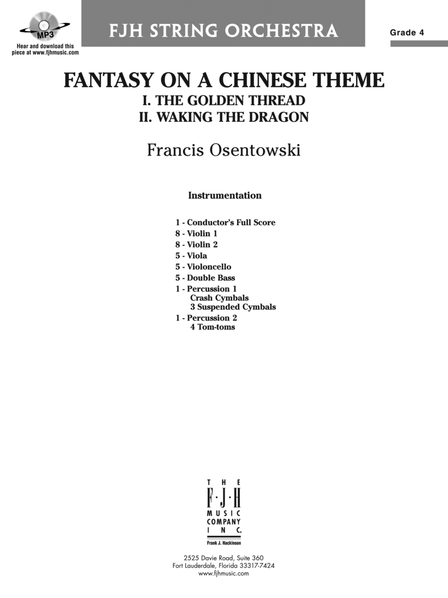 Fantasy on a Chinese Theme: Score