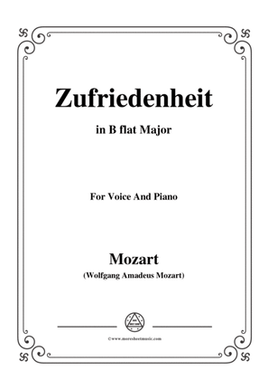 Book cover for Mozart-Zufriedenheit,in B flat Major,for Voice and Piano