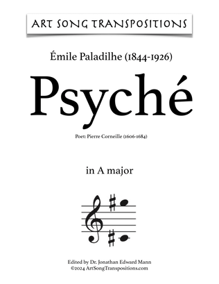 Book cover for PALADILHE: Psyché (transposed to A major, A-flat major, and G major)