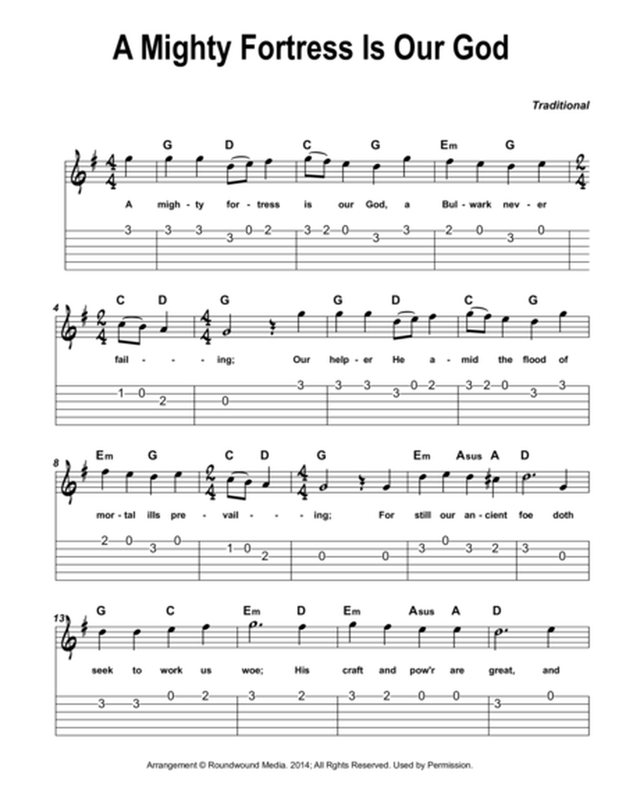 24 Classic Hymns For Beginner Guitar  (w/TAB)