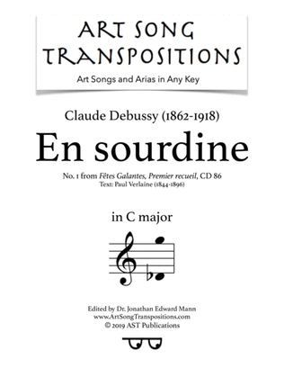 Book cover for DEBUSSY: En sourdine (transposed to C major)