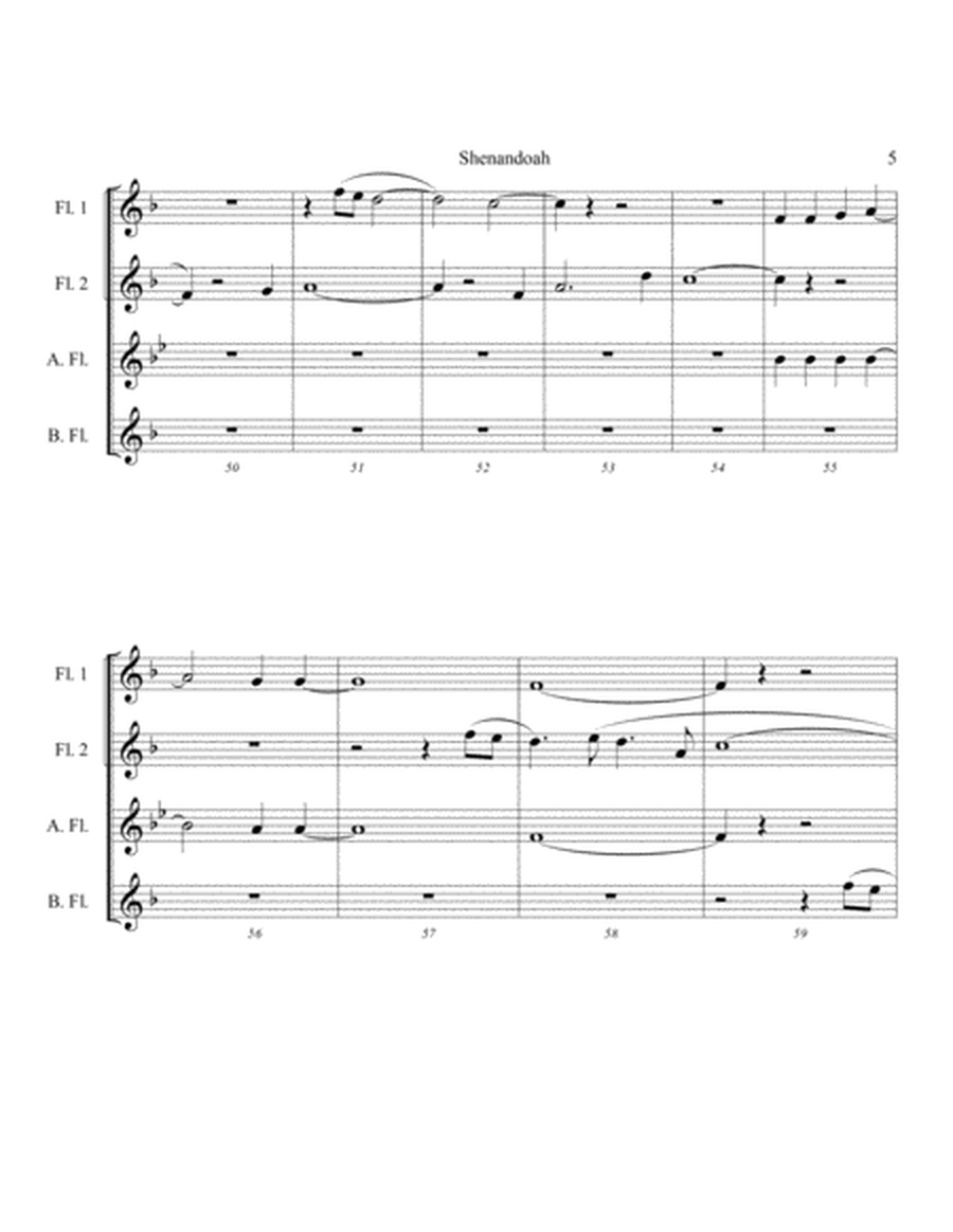 Shenandoah for flute choir