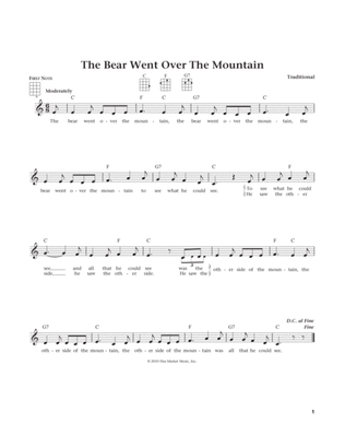 Book cover for The Bear Went Over The Mountain (from The Daily Ukulele) (arr. Liz and Jim Beloff)