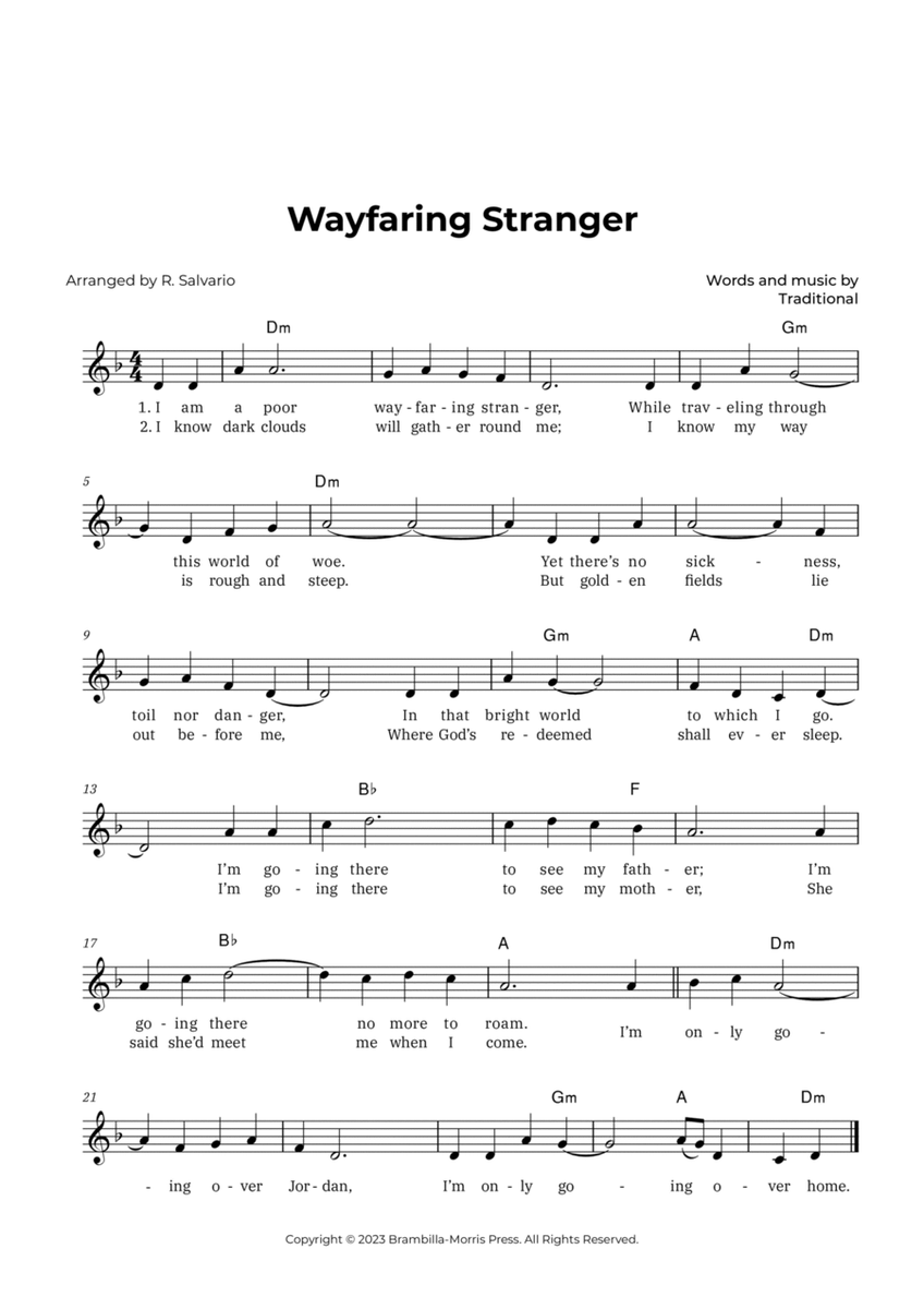 Wayfaring Stranger (Key of D Minor) image number null
