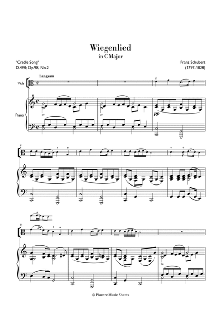 Schubert - Wiegenlied (Cradle Song) in C Major - Intermediate image number null