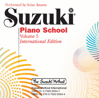 Book cover for Suzuki Piano School, Volume 5