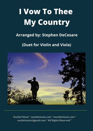 Book cover for I Vow To Thee My Country (Duet for Violin and Viola)